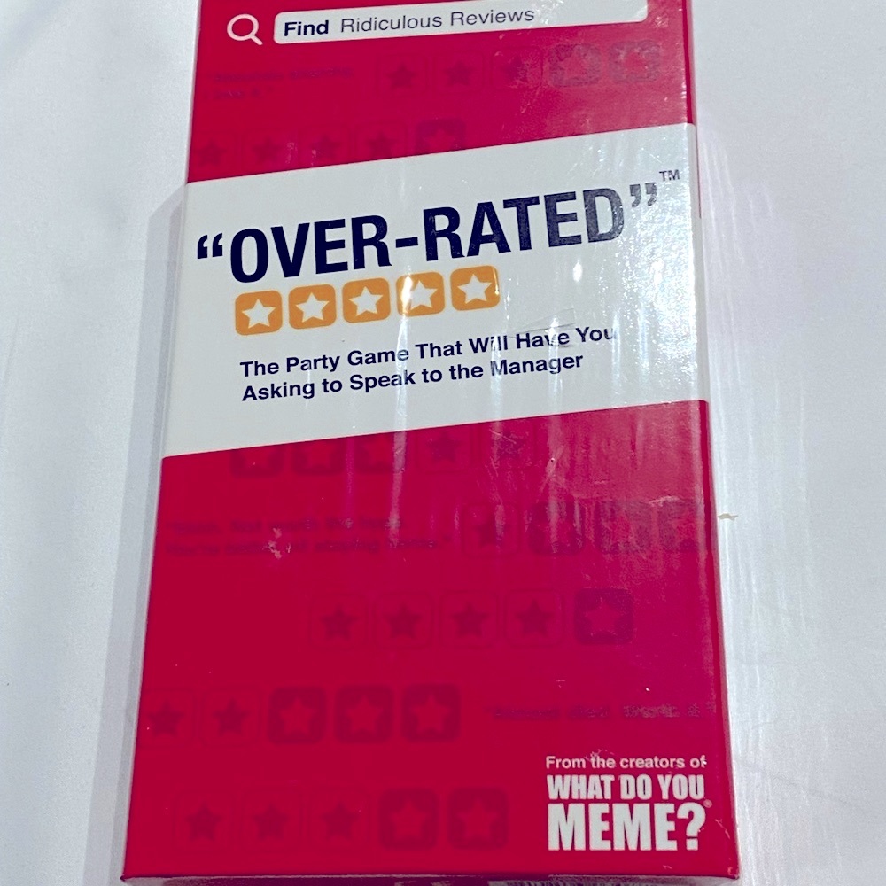 Over-Rated, from the creators of What do you meme?  Brand new Meme card Game.